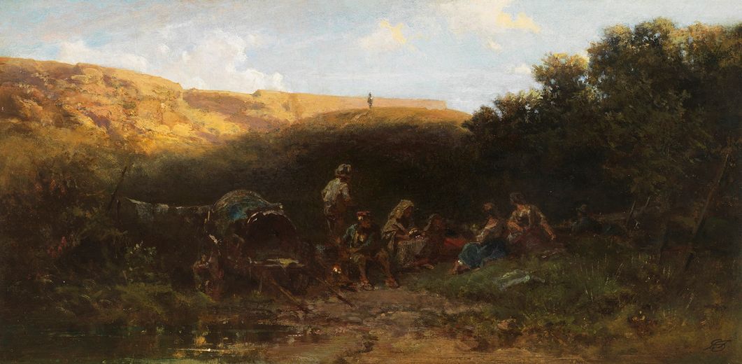 Carl Spitzweg - Lagernde Karrner (Rast der Streuner)
