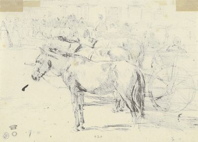 匈牙利索尔诺克市场广场上的一排推车