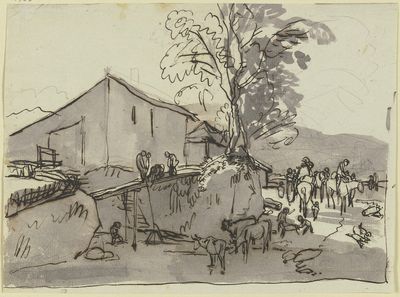 休息室，在水边的前景动物