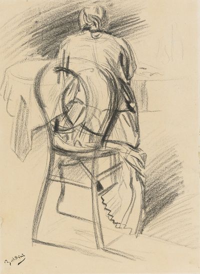 从后面看坐着的女人