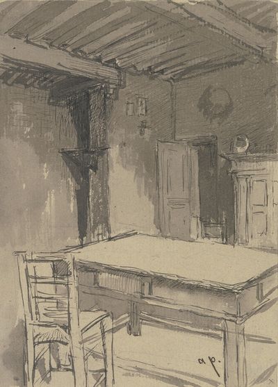 带横梁天花板的房间