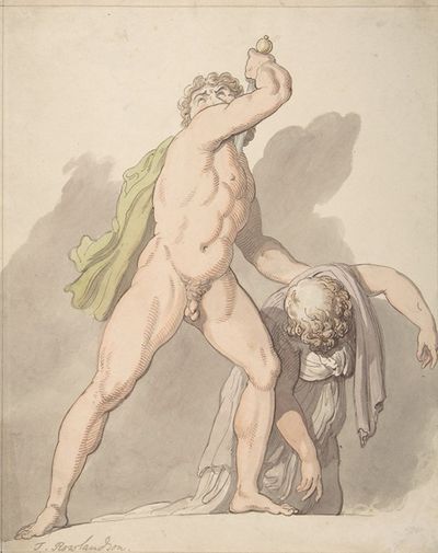 Standing Nude Man Supporting Fainting Female (Ludovisi Gaul in the Uffizi)