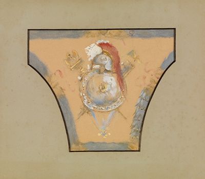 Studie zur Innendekoration des Landesgewerbemuseums in Stuttgart