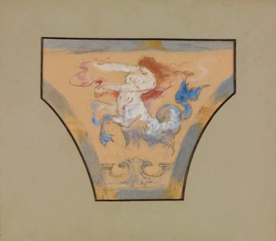 Studie zur Innendekoration des Landesgewerbemuseums in Stuttgart