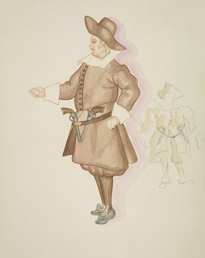 High Tor: Brown tunic with white collar and cuffs