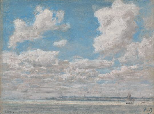 开阔天空的海景