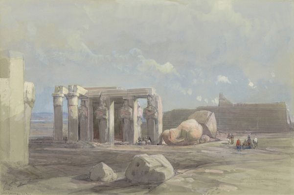 底比斯Memnonium一座巨大雕像的碎片