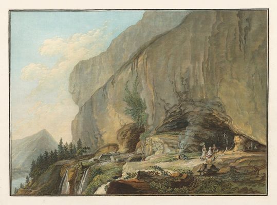 Thun湖上的Saint Beat洞穴景观