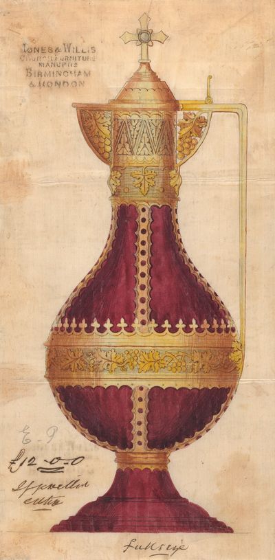 为伯明翰和伦敦的金属和木材工人以及教堂家具制造商Jones和Willis执行的设计